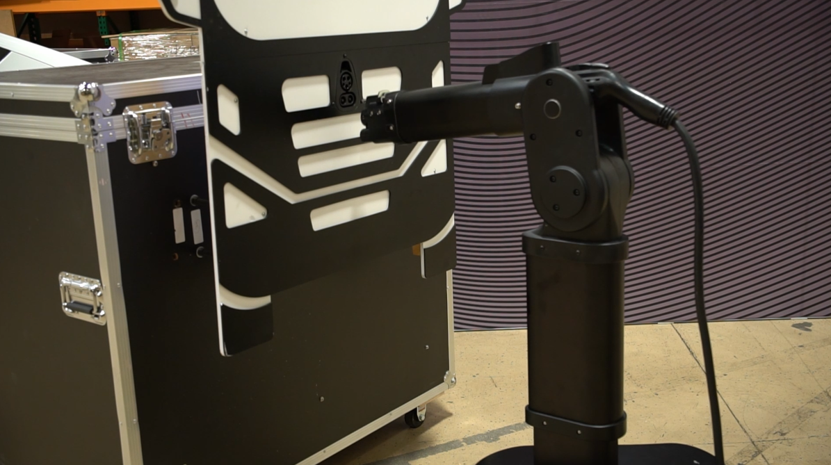 Load video: Video demo of Autovoltek's ChargeRobot, an automated EV charging robot
